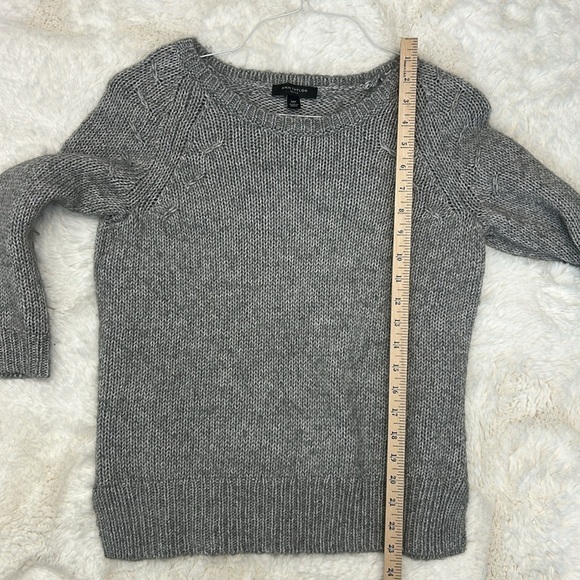 Ann Taylor Alpaca Wool Blend Gray Sweater Size Medium Petite - Picture 6 of 12